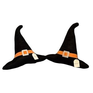 Black Witch Hat Pillows set of 2 - new with tags Halloween Fall Wicked plush